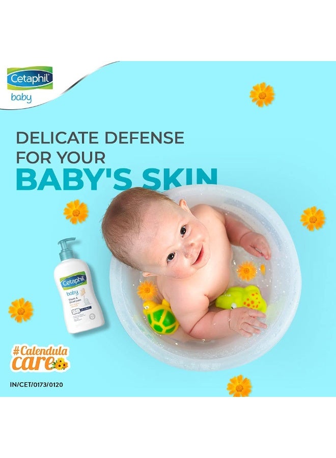 Cetaphil Baby Wash & Shampoo with Organic Calendula 400ml and Baby Mild Bar 75g(2Pcs) (Pack of 3)- Combo - Image 3